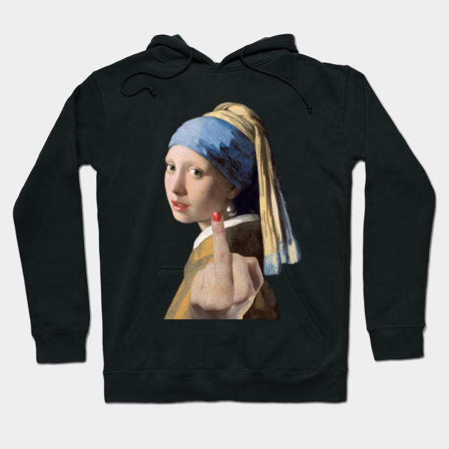 Girl with a Pearl Earring Giving the Middle Finger